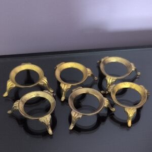 Set of Gold Metal Napkin Rings